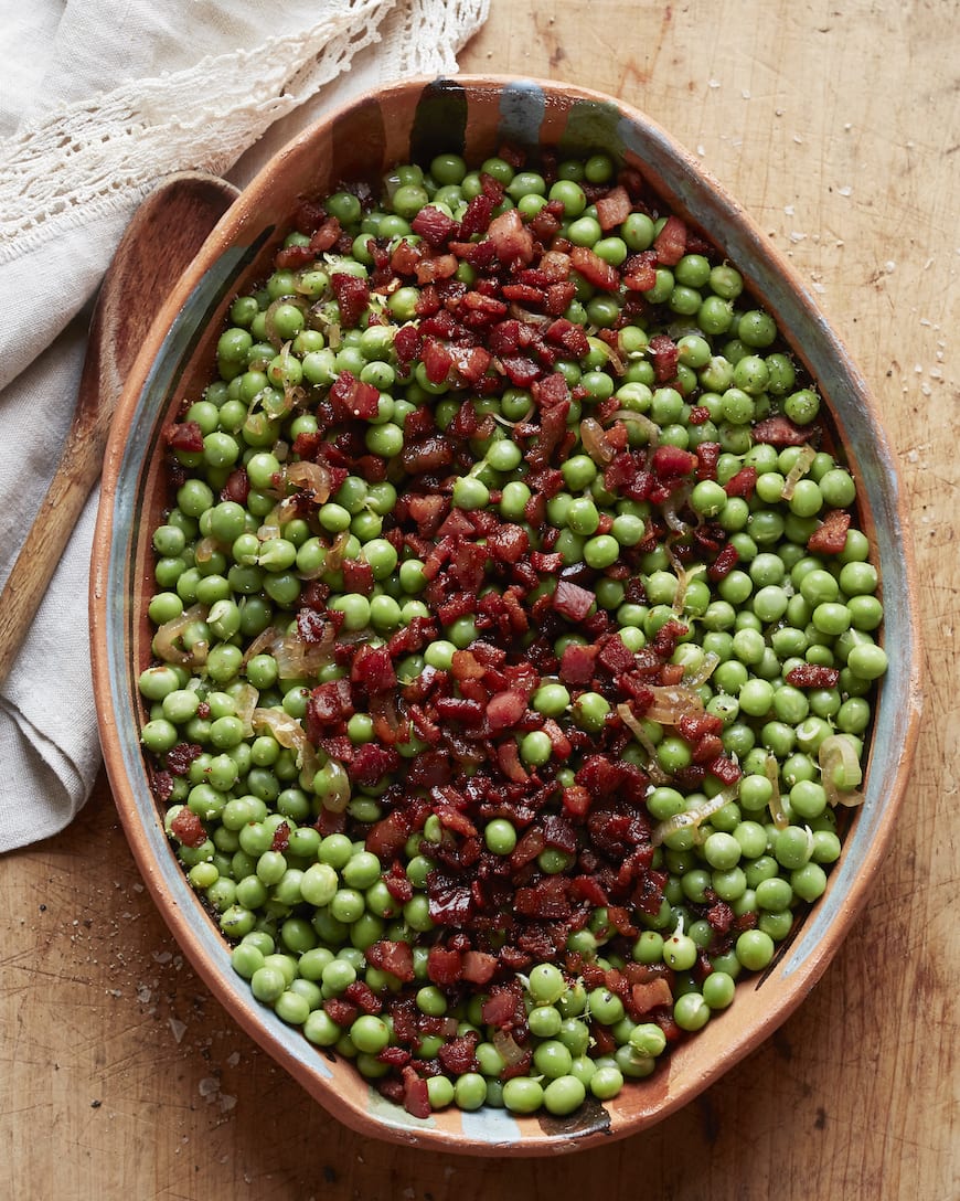 Peas and Pancetta with Lemon from www.whatsgabycooking.com (@whatsgabycookin)