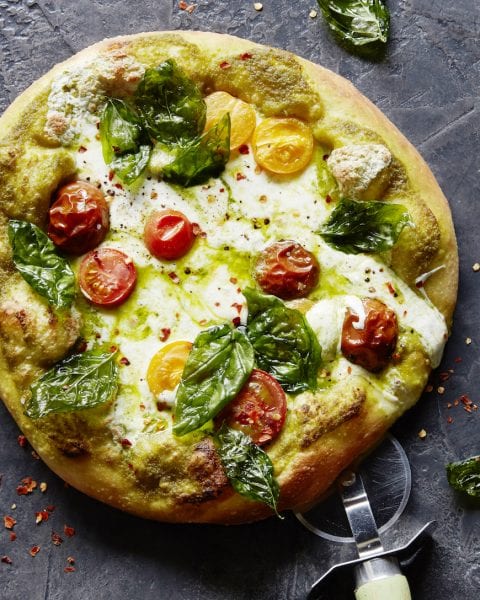 Pesto Caprese Pizza - What's Gaby Cooking