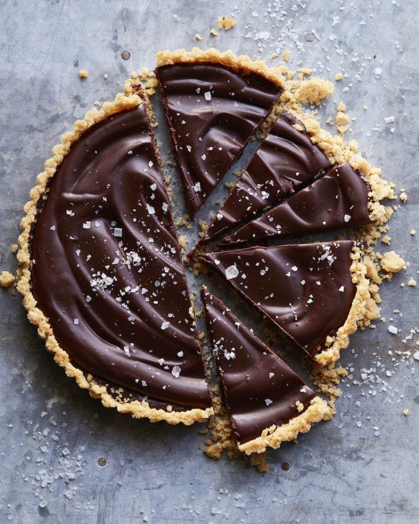 Salted Chocolate Tart with Kettle Chip Crust from www.whatsgabycooking.com (@whatsgabycookin)