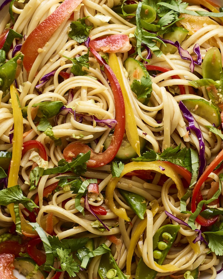 Sesame Noodle Pasta Salad from www.whatsgabycooking.com (@whatsgabycookin)