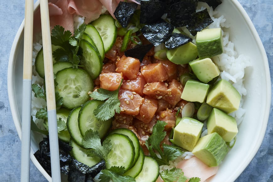Spicy Salmon Sushi Bowls from www.whatsgabycooking.com (@whatsgabycookin)