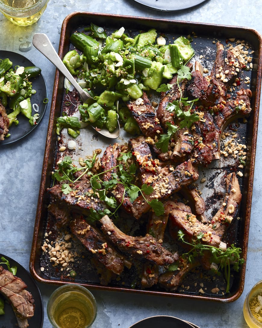 Thai Style Baby Back Ribs (with Smashed Cucumbers) from www.whatsgabycooking.com (@whatsgabycookin)