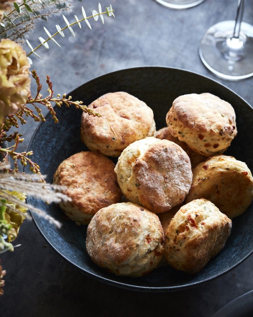 Parmesan Cheddar Chive Biscuits for Thanksgiving Dinner from www.whatsgabycooking.com (@whatsgabycookin)