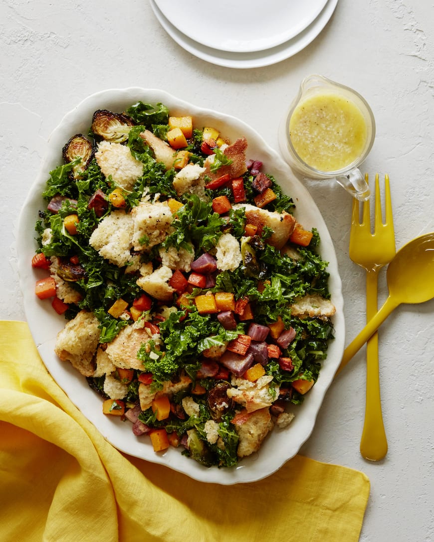 Roasted Vegetable Winter Panzanella from www.whatsgabycooking.com (@whatsgabycookin)