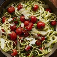 Zucchini Noodles with Roasted Tomatoes from www.whatsgabycooking.com (@whatsgabycookin)