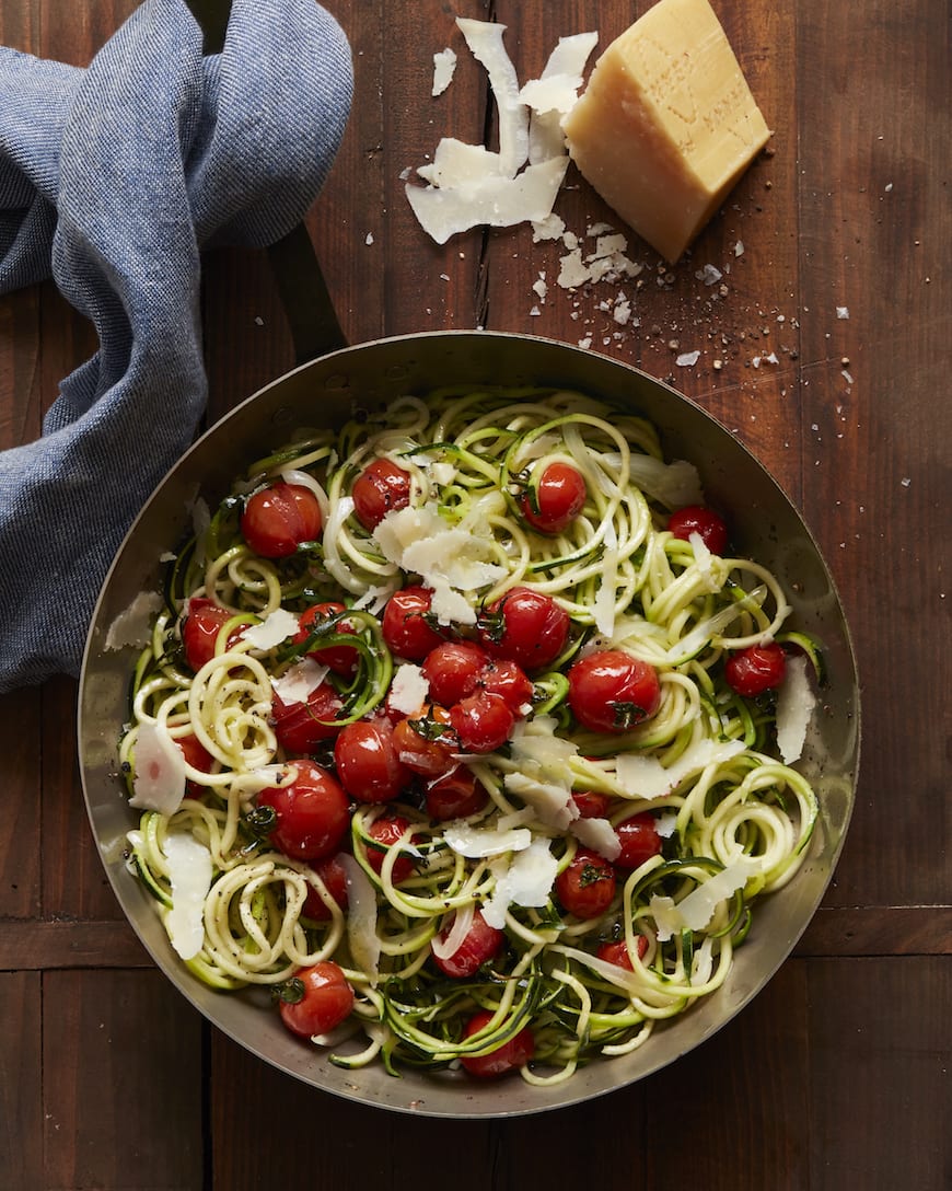 Zucchini Noodles with Roasted Tomatoes from www.whatsgabycooking.com (@whatsgabycookin)