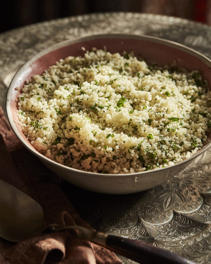 Moroccan Dinner Party Menu // Herbed Couscous from www.whatsgabycooking.com (@whatsgabycookin)